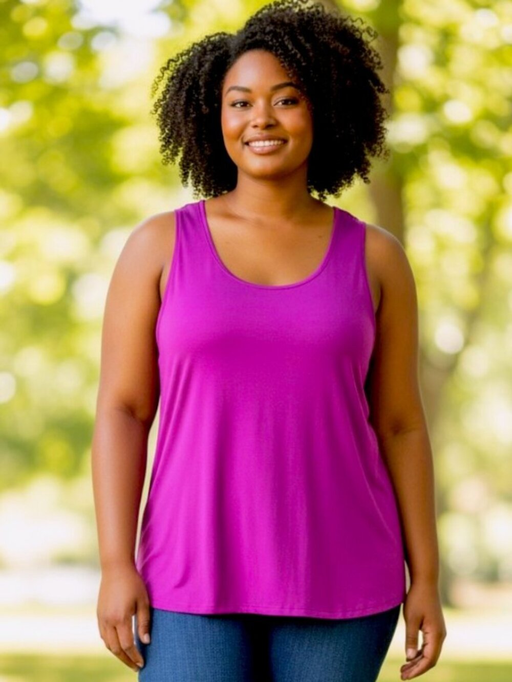 Vibrant JMS Active Bright Purple Scoop Neck Sleeveless Athletic Tank Size 2X EUC
